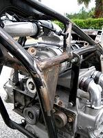 NEW INTAKE-MOTOR MOUNTS OUTSIDE NOW-CHOKE HANGING YET-RANDAKK'S INTAKE CLAMPS-NEW BLOWER PULLEY'S