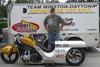 WINSTON WITH BIKE LEAVING FOR BONNEVILLE AUGUST 5TH 2012