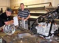 WINSTON WITH NEW RADIATOR AND NEW FABRICATOR CHRIS JOINING THE TEAM THIS LAST WEEK